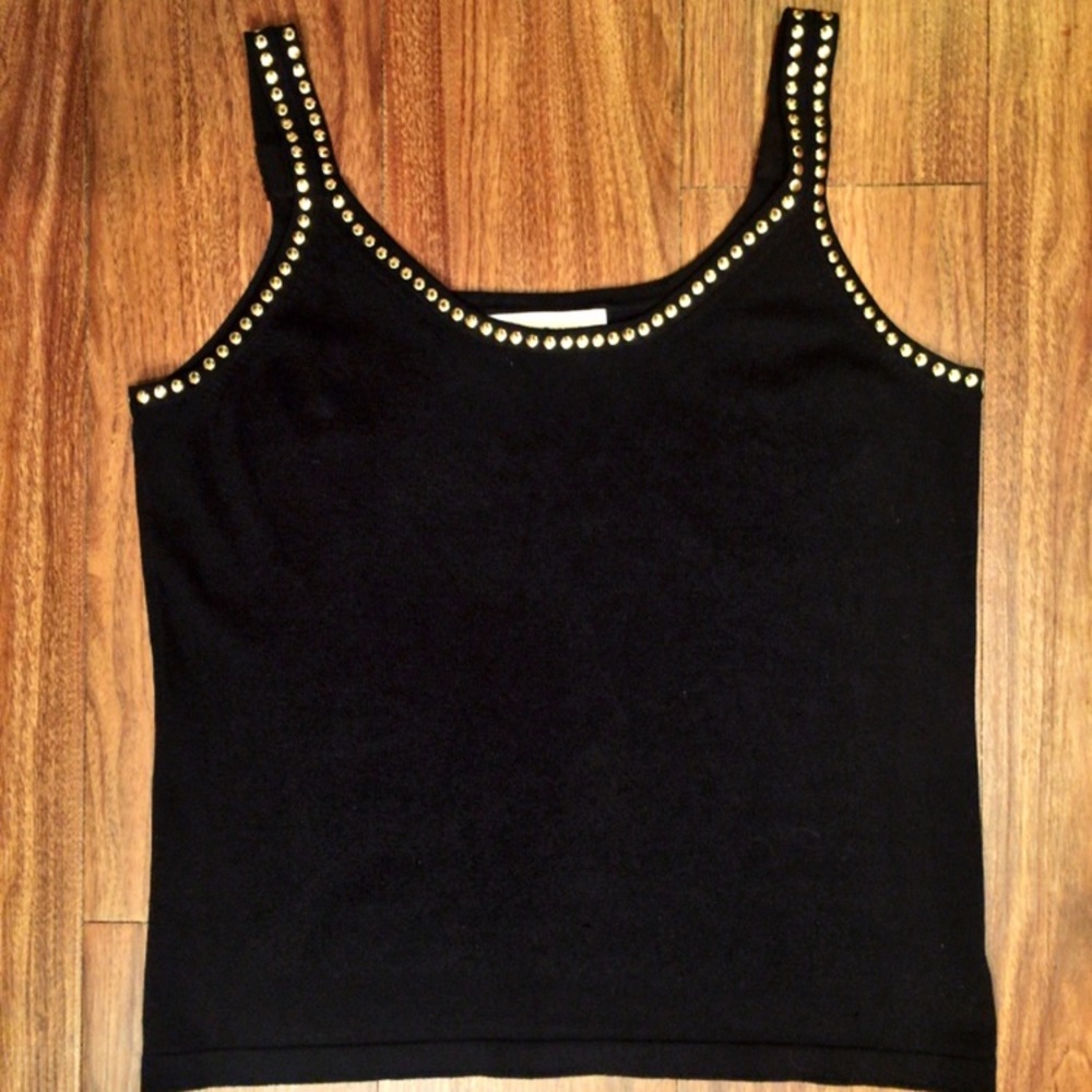 Michael Kors Studded Black Tank Top